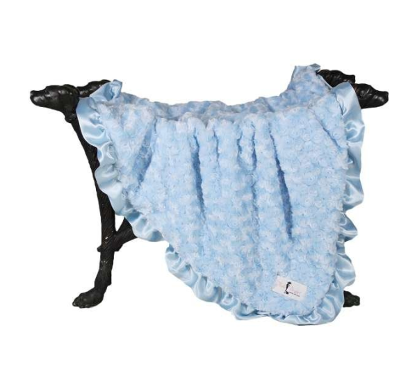 Baby Blue - Ruffle Baby Dog Blanket - Large
