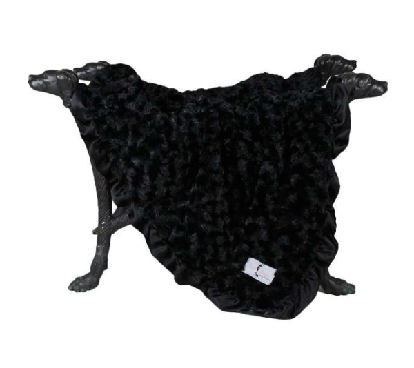 Black - Ruffle Baby Dog Blanket - Small