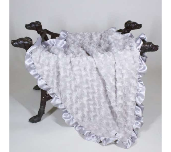 Silver - Ruffle Baby Dog Blanket - Small