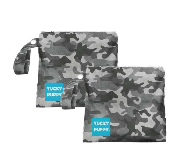 Gray - Gray Camo Dog Poop Bag Holders, Standard Size - 6.75x6.25