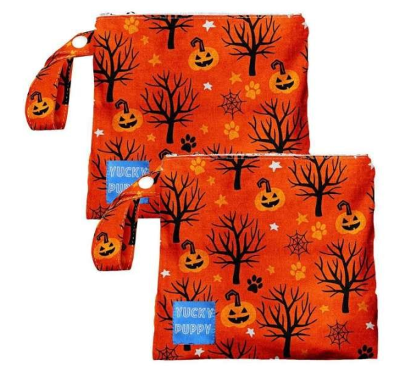 Orange - Halloween Yucky Puppy Poop Bag Carriers - 6.75x6.25