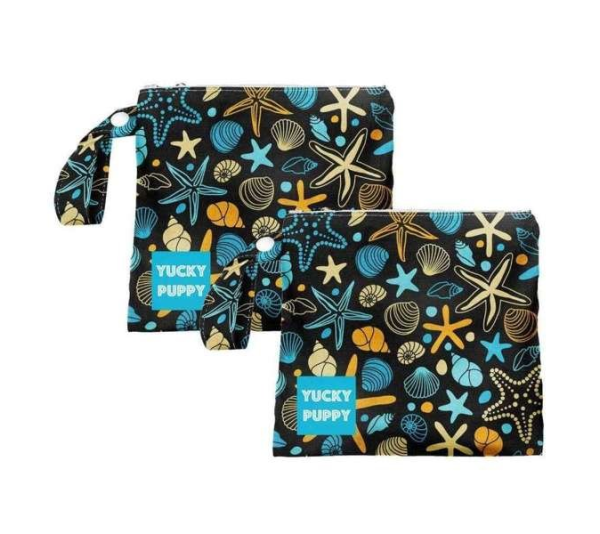 Black/Blue/Orange - Starfish Yucky Puppy Poop Bag Holders - 6.75x6.25