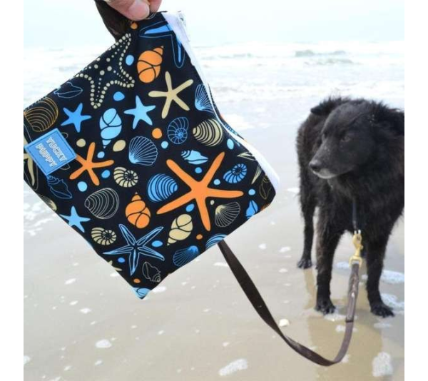 Black/Blue/Orange - Starfish Yucky Puppy Poop Bag Holders - 6.75x6.25