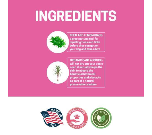 Pink - All-Natural Dog Cologne - 8 oz