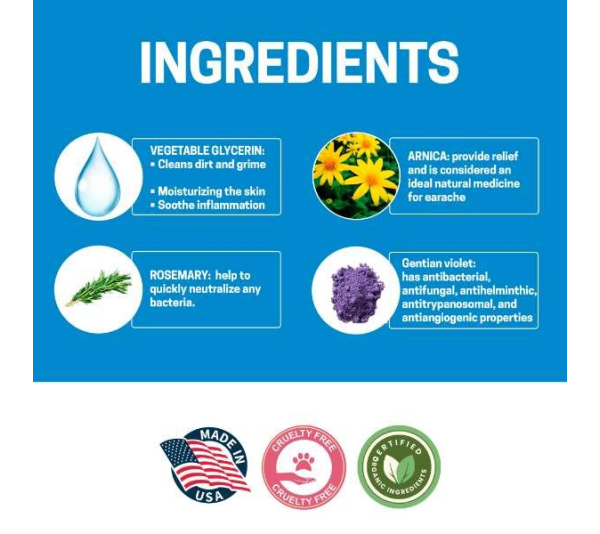 Blue - All-Natural Dog Ear Cleaner 8 oz - 8 oz