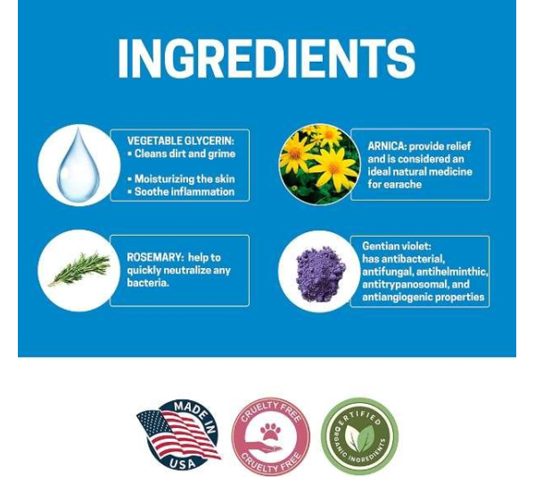 Blue - All-Natural Dog Ear Cleaner 8 oz - 8 oz