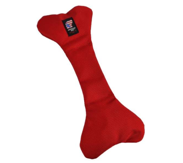 Red - Bad To Da Bone Dog Toy - Medium - Red