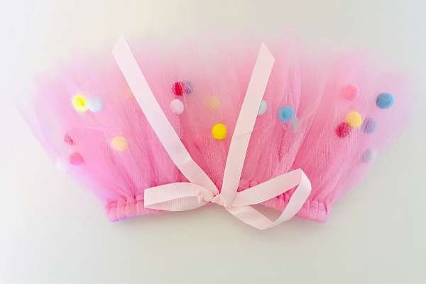Pink - Pink Pom Pom Dog Tutu Skirt (XS) - XS