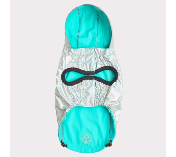 Neon Aqua - GF Pet Reversible Raincoat  - Small