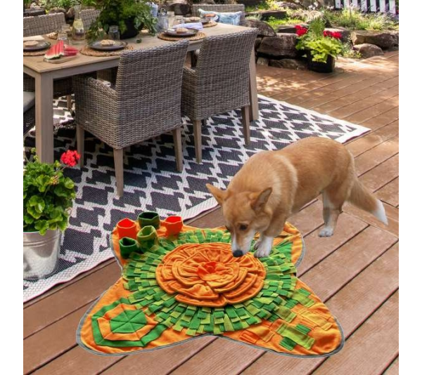 Yellow/Green - Pet Snuffle Mat - - Interactive Feeding Training Mat for Pets - 29.5"