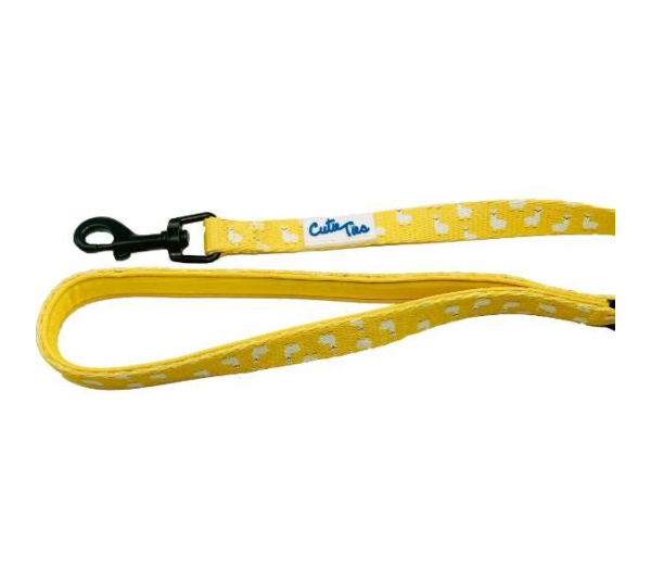 Llama Yellow - Cutie Ties Fun Design Dog Leash - Large