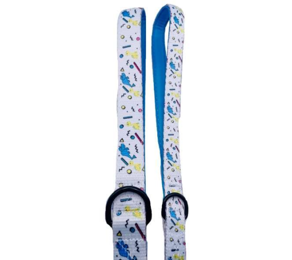 Dino Doggy White - Cutie Ties Fun Design Dog Leash - Large