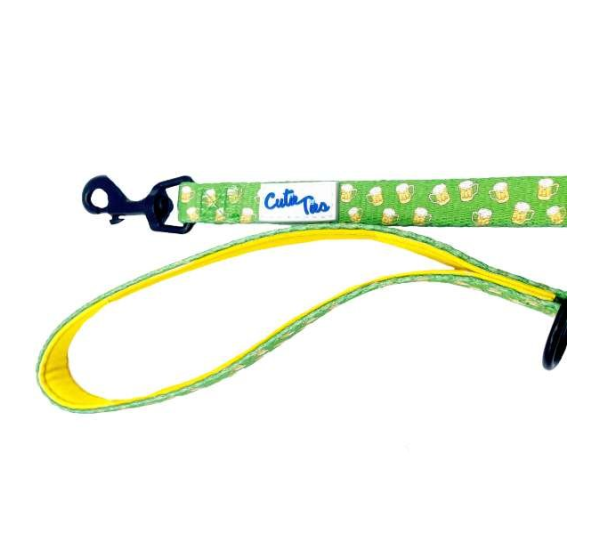 Green Beer - Cutie Ties Fun Design Dog Leash - Large