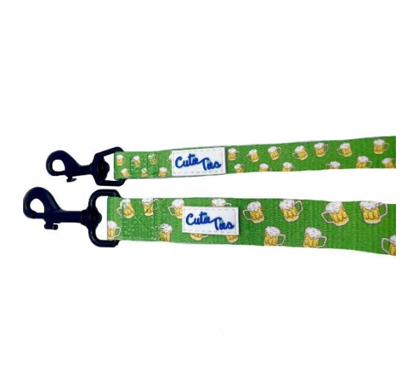 Green Beer - Cutie Ties Fun Design Dog Leash - Large