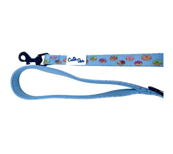 Donuts Blue - Cutie Ties Fun Design Dog Leash - Large
