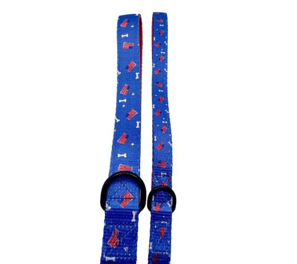 Red/White/Bones - Cutie Ties Fun Design Dog Leash - Small