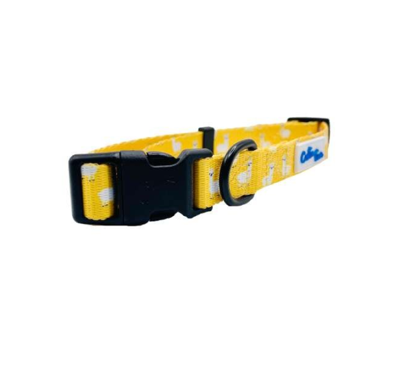 Llama Yellow - Cutie Ties Fun Design Dog Collar - Medium