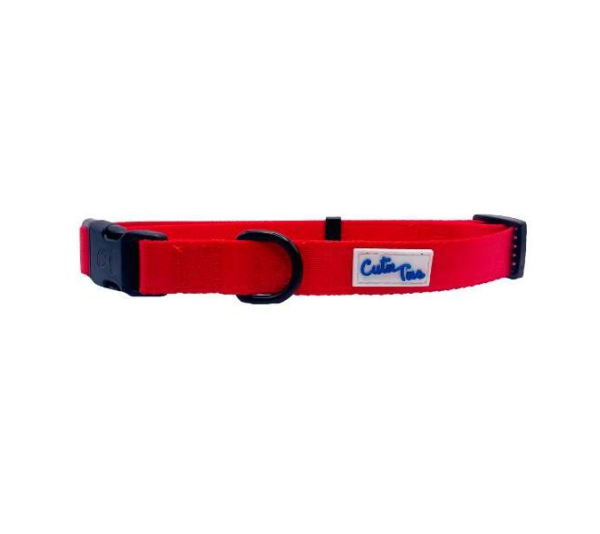 Red - Cutie Ties Fun Design Dog Collar - Medium