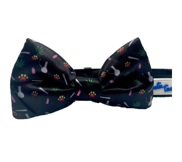 Black - Cutie Ties Fun Design Dog Collar - Large