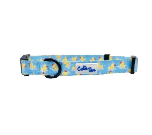 Rubber Duckies - Cutie Ties Fun Design Dog Collar - Medium