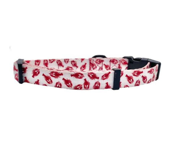 Lobster White - Cutie Ties Fun Design Dog Collar - Medium