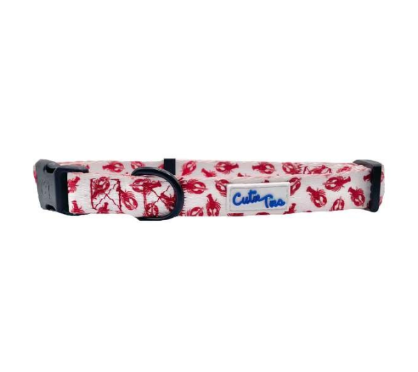 Lobster White - Cutie Ties Fun Design Dog Collar - Small