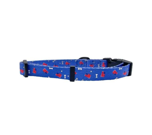 Red/White/Bones - Cutie Ties Fun Design Dog Collar - Large