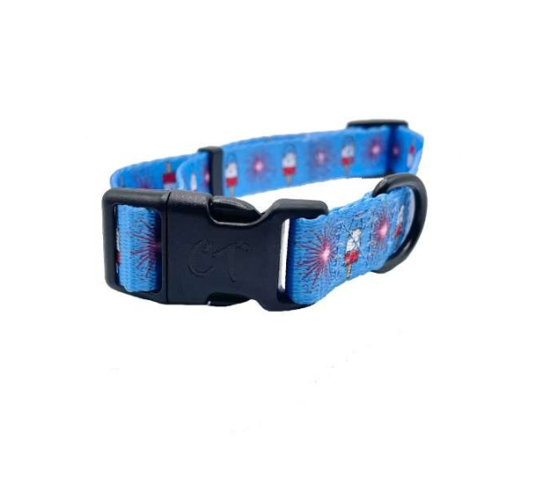 4th of July - Cutie Ties Fun Design Dog Collar - Large
