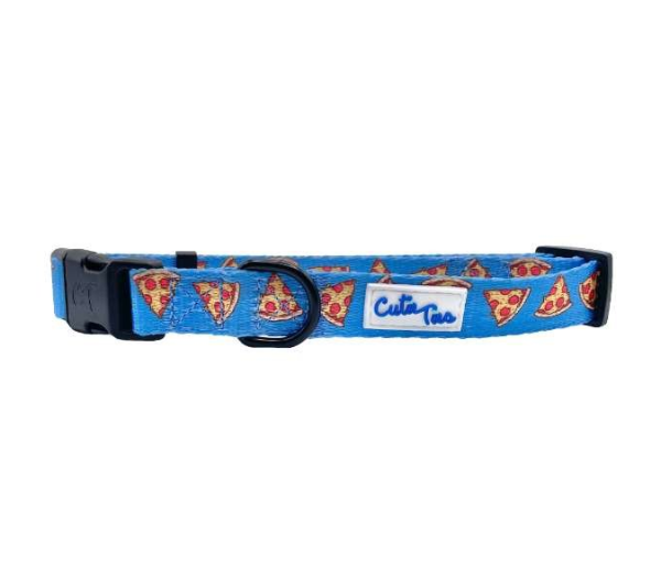 Pizza Crust - Cutie Ties Fun Design Dog Collar - Medium
