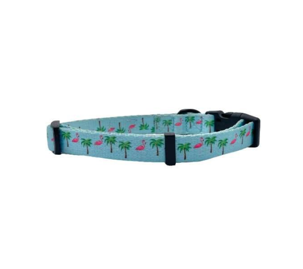 Flamingo Miami Vice - Cutie Ties Fun Design Dog Collar - Small