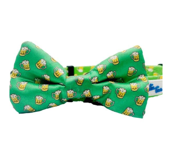 Green Beer - Cutie Ties Fun Design Dog Collar - Large