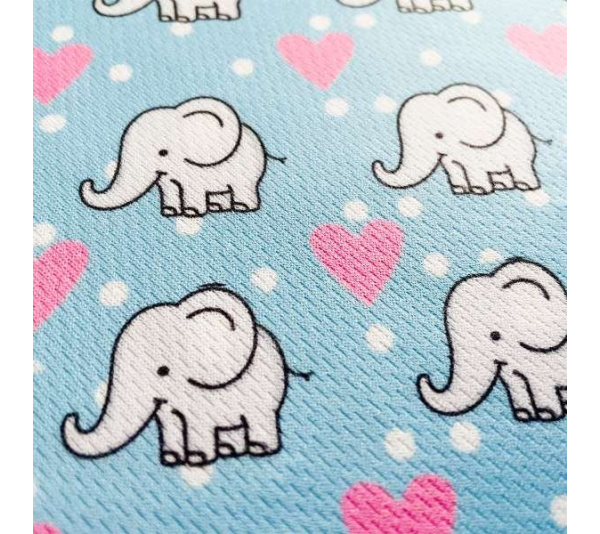 Elephant Love Blue - Cutie Ties Tie On Dog Bandana - Large