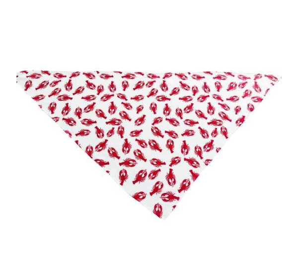 Lobster White - Cutie Ties Tie On Dog Bandana - Small