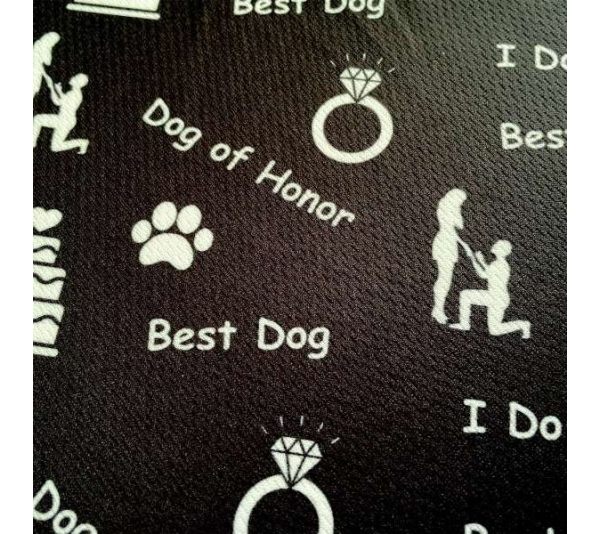 Dog of Honor Wedding Black - Cutie Ties Tie On Dog Bandana - Large