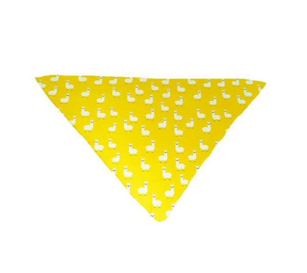 Llama Yellow - Cutie Ties Tie On Dog Bandana - Small