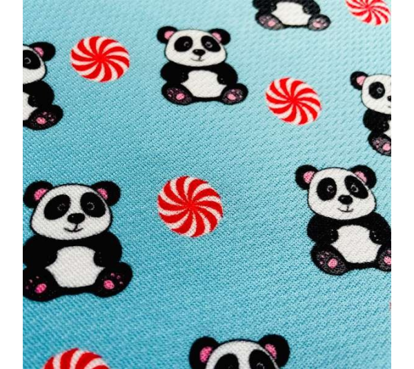 Peppermint Panda Blue - Cutie Ties Tie On Dog Bandana - Large