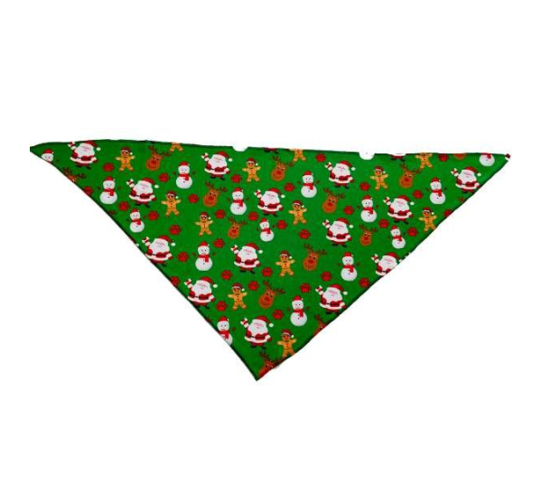 Christmas Festive Green - Cutie Ties Tie On Dog Bandana - Small
