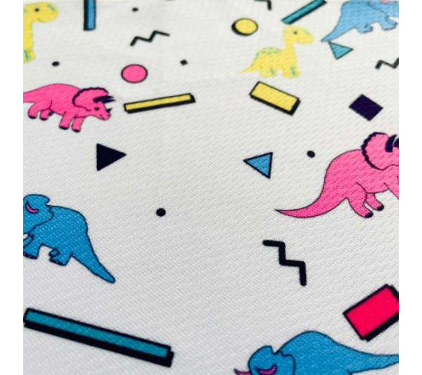Dino Doggy White - Cutie Ties Tie On Dog Bandana - Large