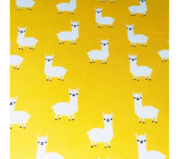 Llama Yellow - Cutie Ties Tie On Dog Bandana - Large