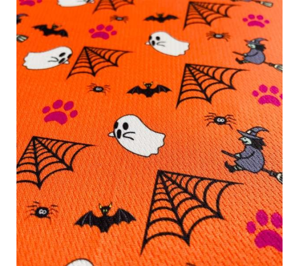 Spooky Halloween Orange - Cutie Ties Tie On Dog Bandana - Large
