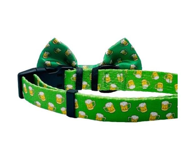 Green Beer - Cutie Ties Dog Bow Tie - One Size