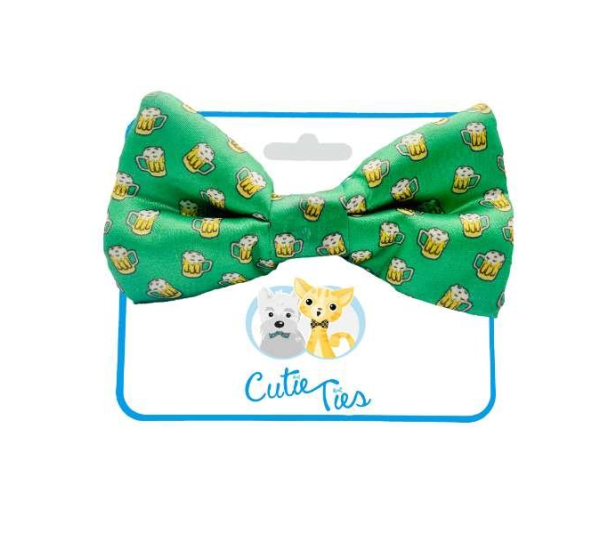 Green Beer - Cutie Ties Dog Bow Tie - One Size