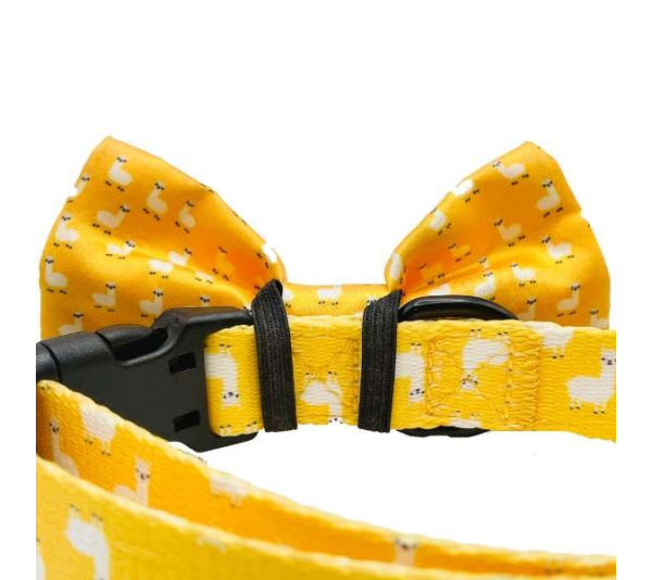Llama Yellow - Cutie Ties Dog Bow Tie - One Size