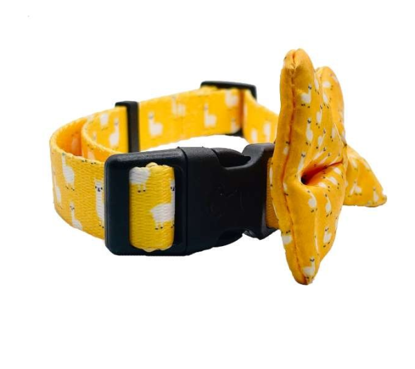 Llama Yellow - Cutie Ties Dog Bow Tie - One Size
