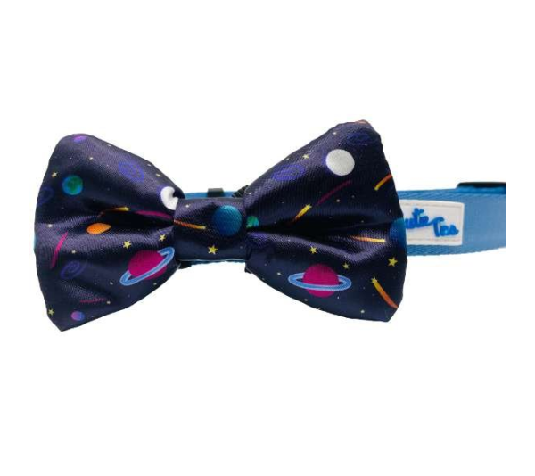 Space Planets - Cutie Ties Dog Bow Tie - One Size