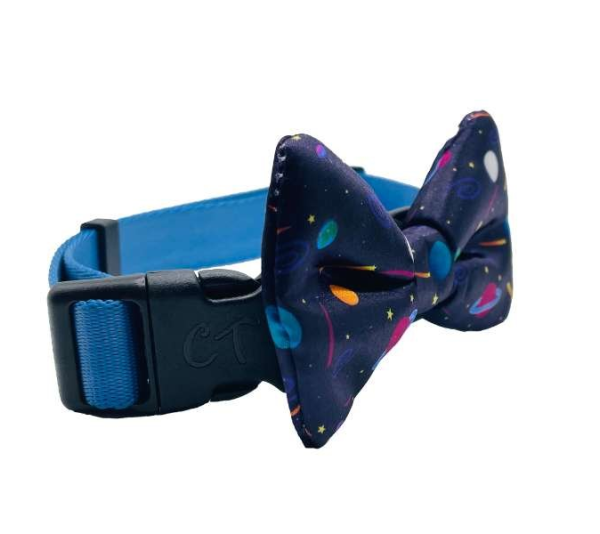 Space Planets - Cutie Ties Dog Bow Tie - One Size