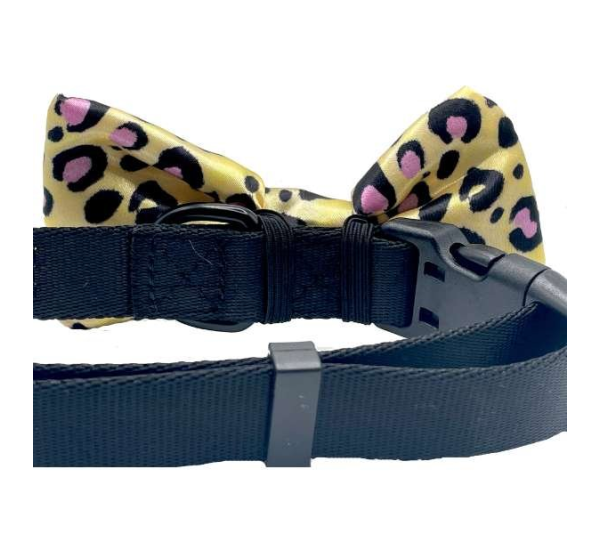 Cheetah Yellow - Cutie Ties Dog Bow Tie - One Size