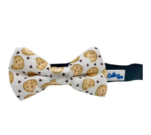 Chocolate Chip Cookie/White - Cutie Ties Dog Bow Tie - One Size