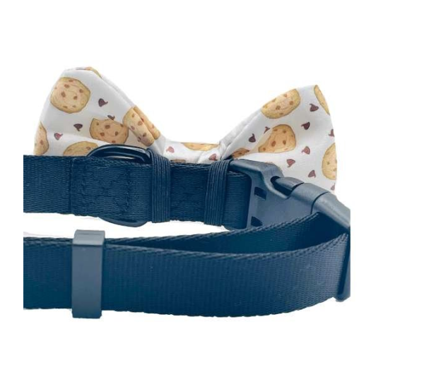 Chocolate Chip Cookie/White - Cutie Ties Dog Bow Tie - One Size
