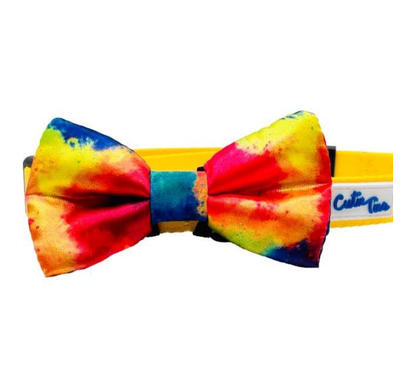 Rainbow Tie Dye - Cutie Ties Dog Bow Tie - One Size